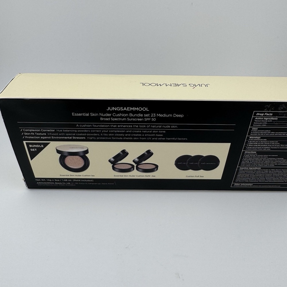 Jung Saem Mool Essential Skin Nuder Cushion set SPF 50 +1 Refill #23 Medium Deep - Picture 6 of 7